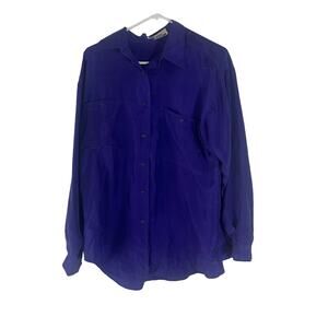 Marnie West Vintage 80s Women's Size Medium 100% Silk Disco Button‎ Up